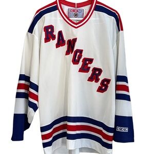 CCM White and Blue New York Rangers Hockey Jersey